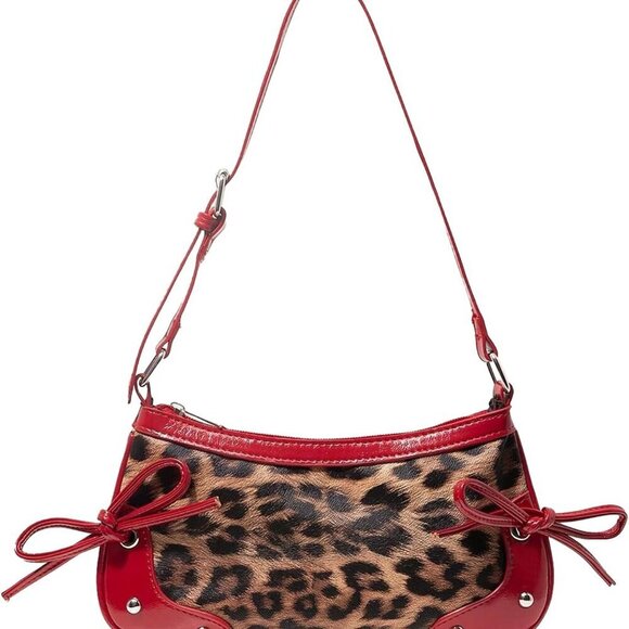 Leopard Women's Crossbody Bag Faux Leather Sequins Versatile for Night - Picture 1 of 6